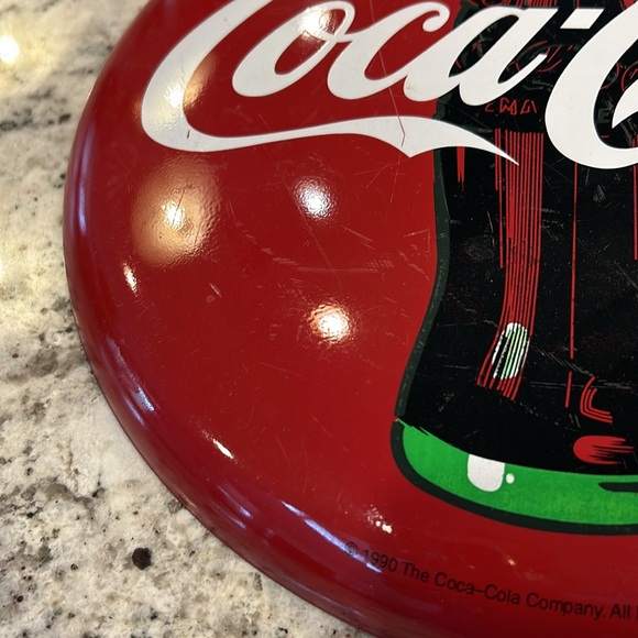 Vintage Coca-Cola Round metal sign 1990 - Picture 3 of 5